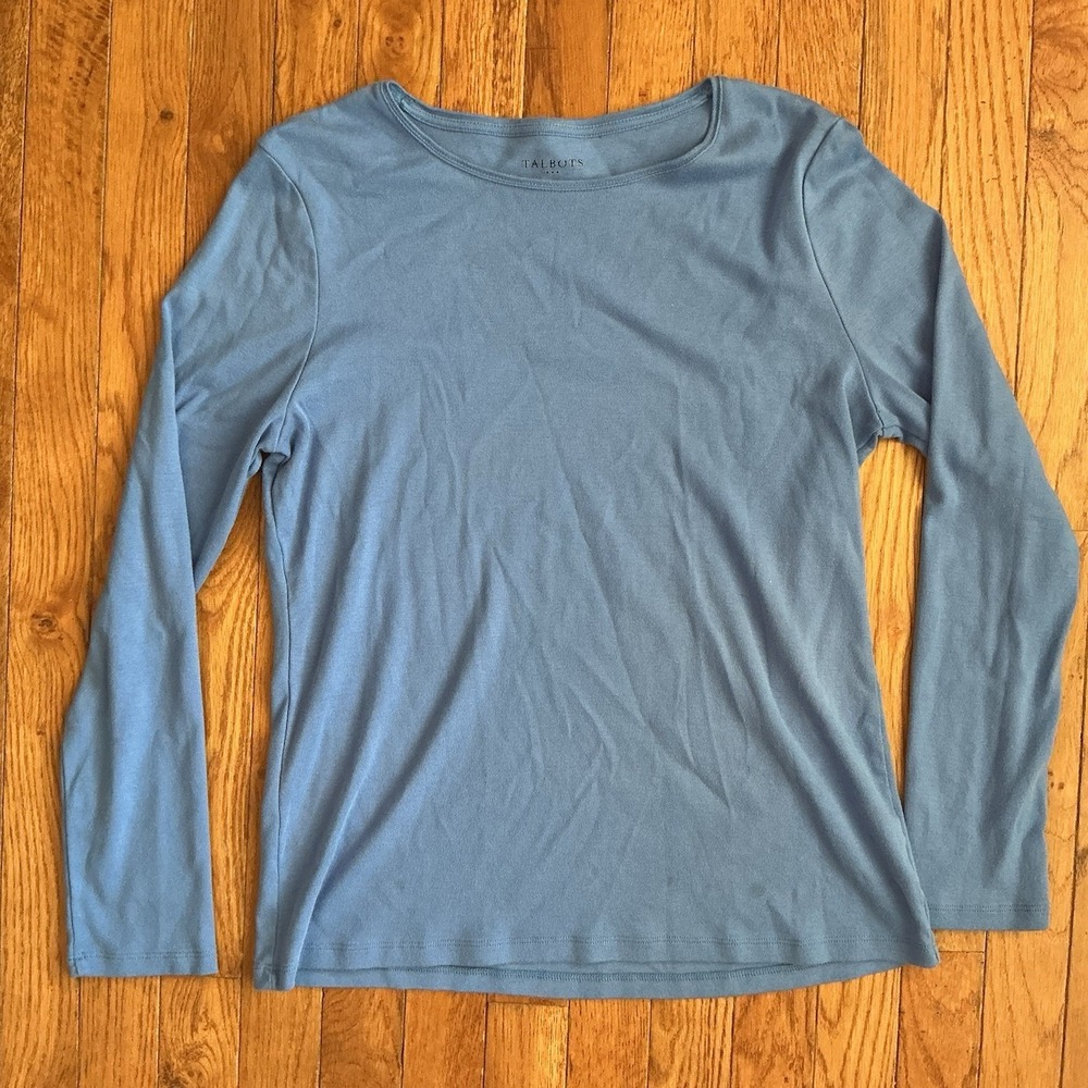 Women's Talbots Long Sleeve Tee - Size L Blue